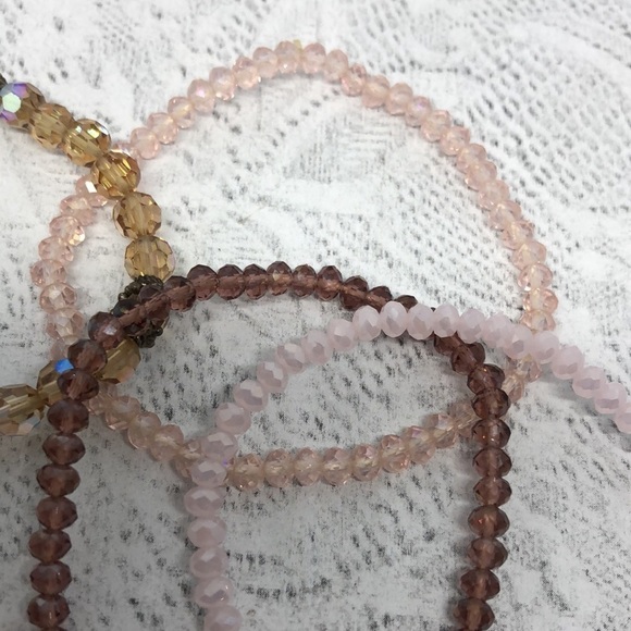 Bundle lot 5 crystal stretch stacklable layering bracelets boho festival - Picture 8 of 8